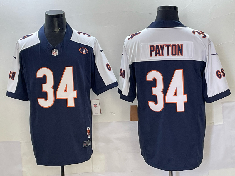 Men 2025 Chicago Bears #34 Payton blue Nike Limited NFL Jersey style 001